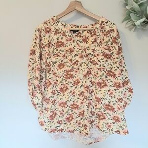 Torrid Women's Floral 3/4 Sleeve V-neck Blouse Top 2XL